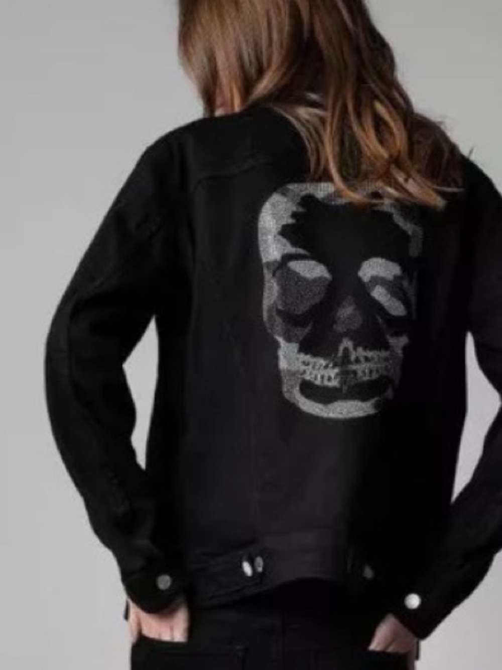 Zadig & Voltaire Womens Kase Denim Skull Jacket